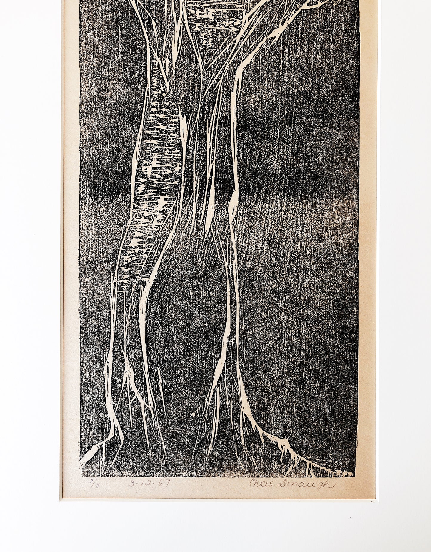 Vintage 1960s Matted Original Engraving