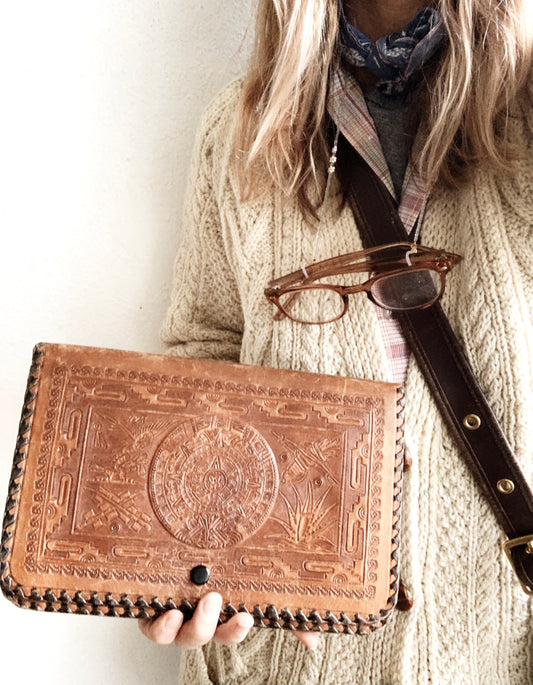 Vintage Tooled Leather Folio