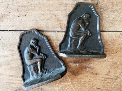 1920’s Cast Bronze Bookends ‘The Thinker’