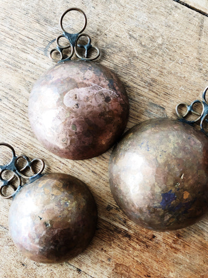 Vintage Hammered Copper Measuring Cups