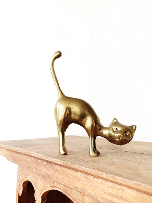 Mid Century Brass Cat