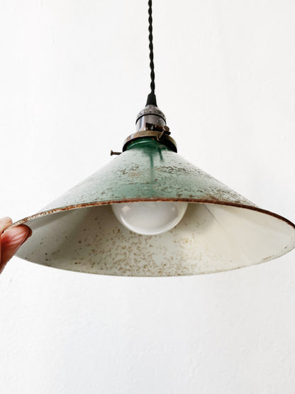 Vintage Enamel Pendant Light