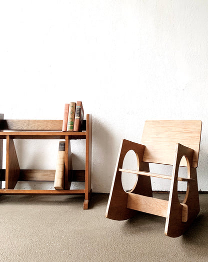 Mid Century Solid Wood Book Rack