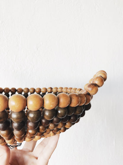 Vintage Wood Beaded Basket