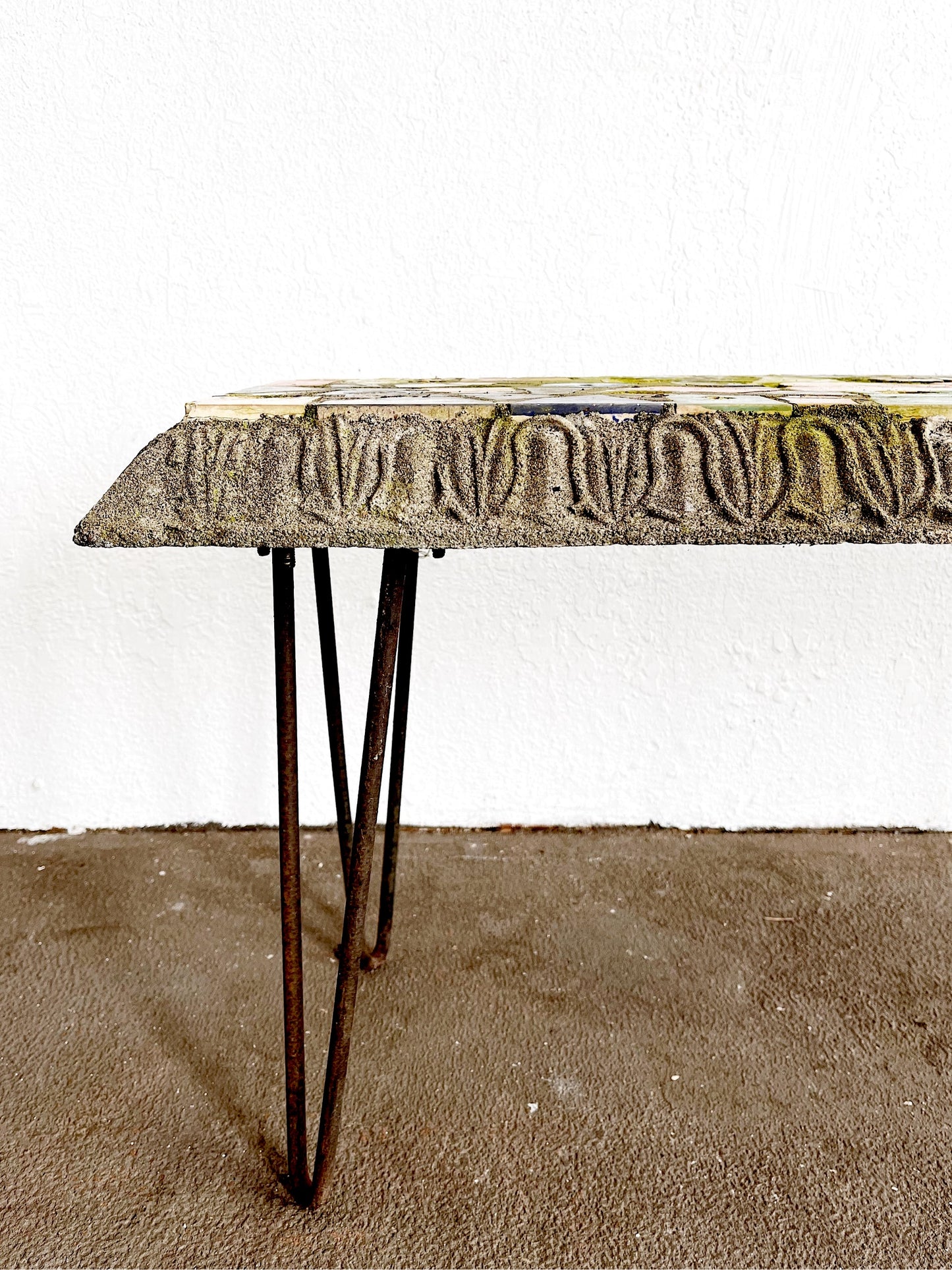 Vintage Mosaic Stone Bench