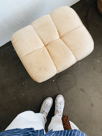 Vintage Leather Ottoman