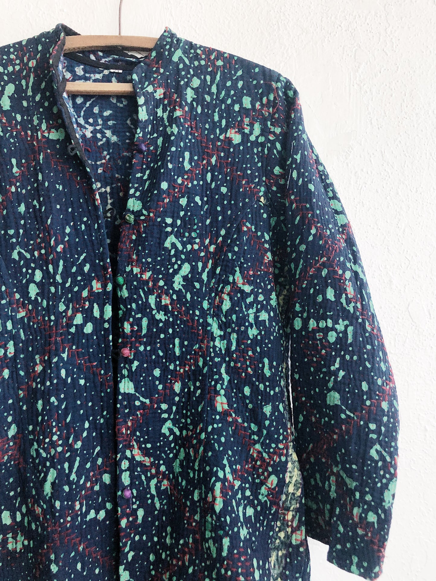 Fitted Quilted Splatter Coat