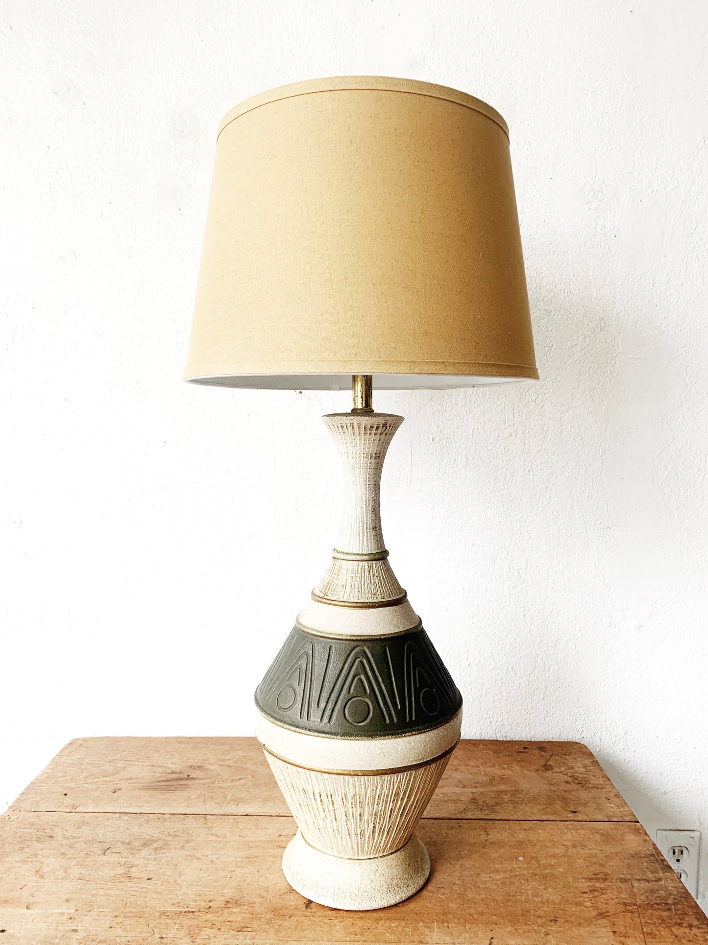Mid Century Ceramic Lamp with Shade