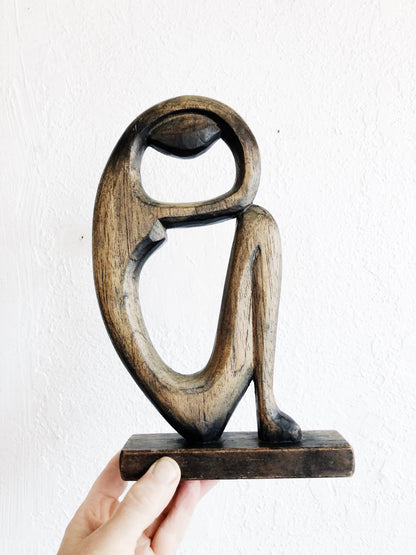 Modernist Carved Wood Sculpture