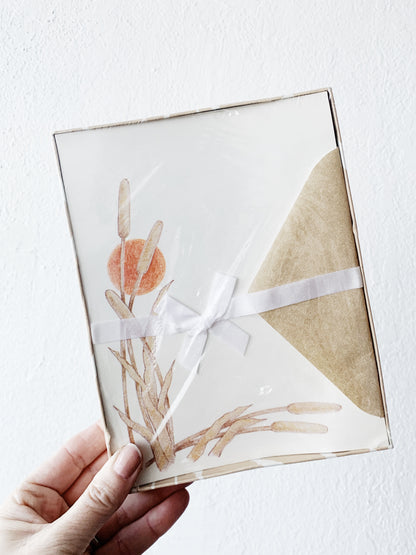 Vintage Cattail Stationery