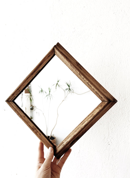 Vintage Natural Wood Framed Mirror
