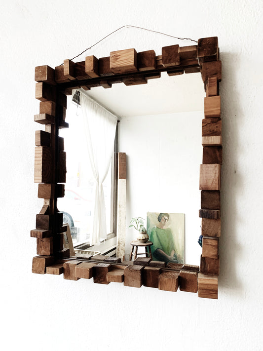 Vintage Handmade Folk Art Mirror