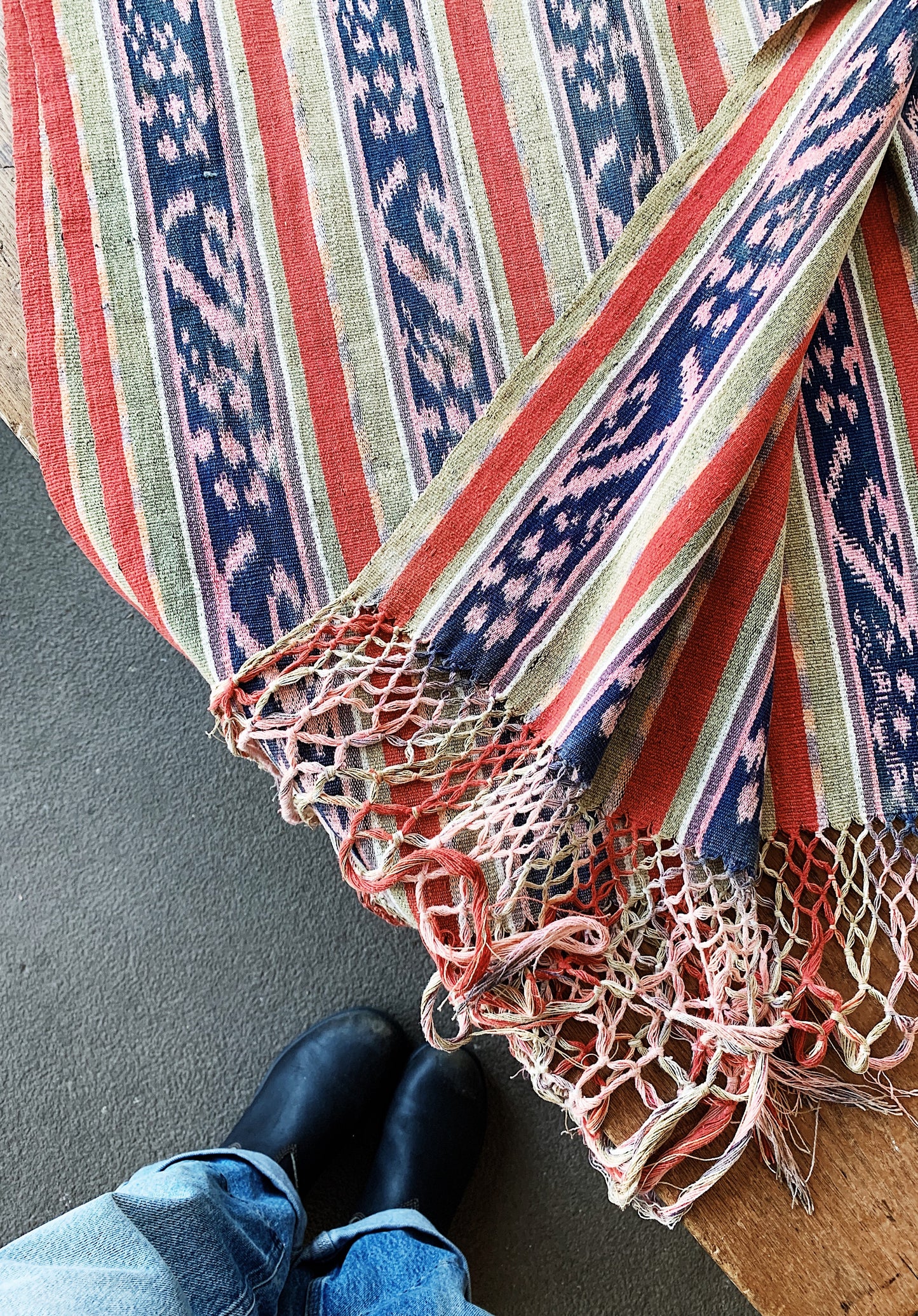 Vintage Woven Ikat Runner
