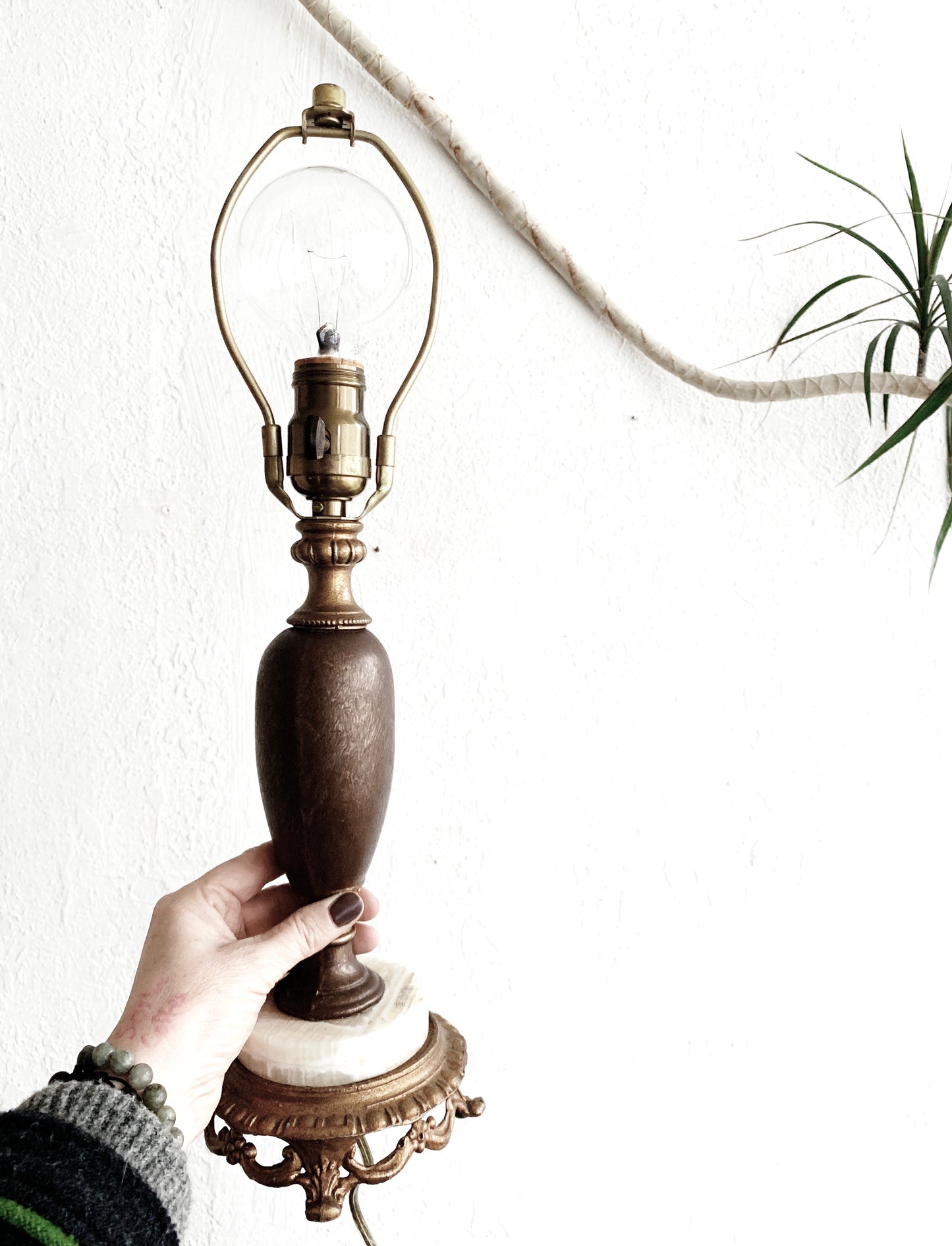 Vintage Ceramic and Marble Lamp