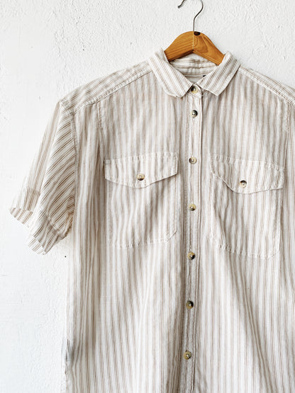 Vintage Cotton/Linen Blend Liz Button Up