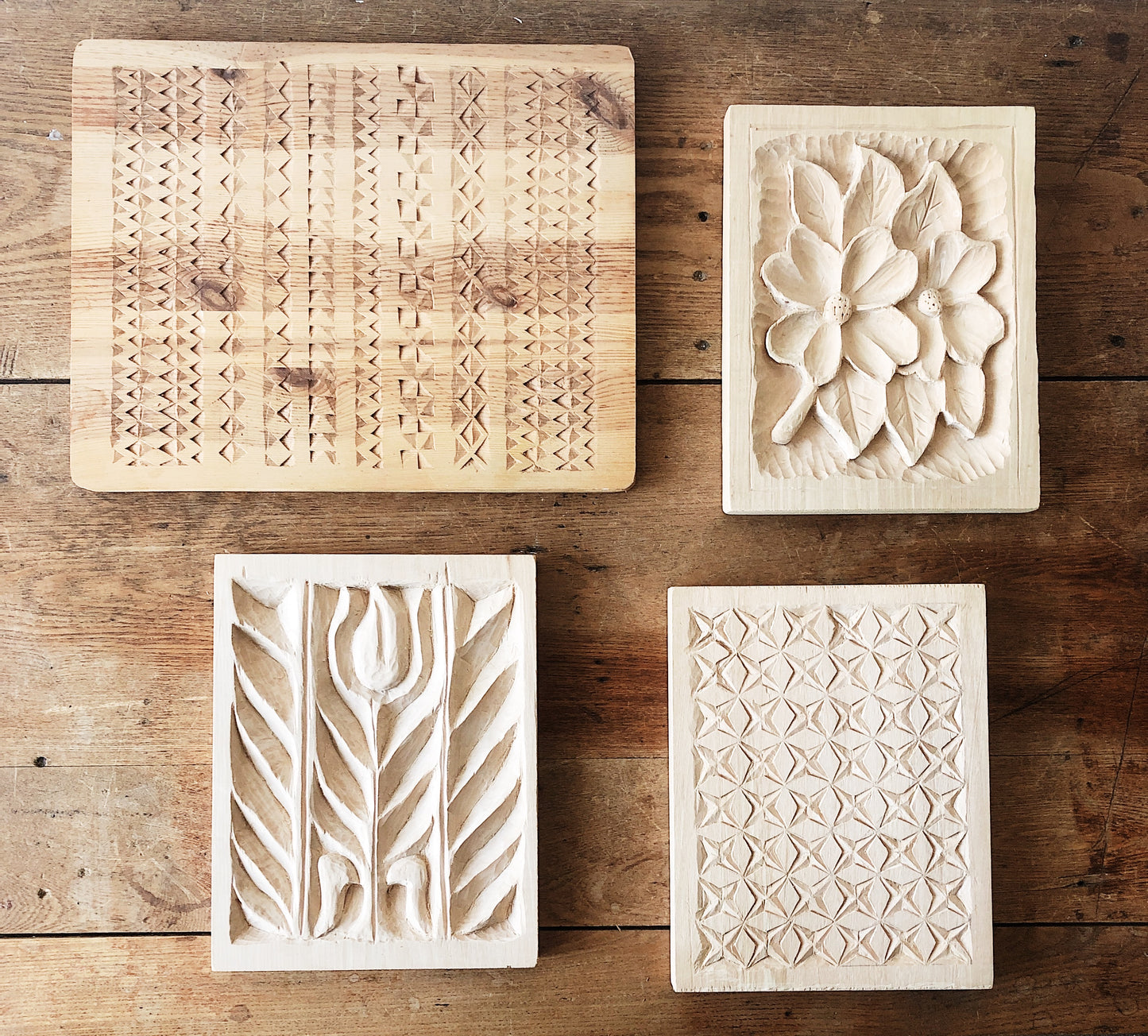 Vintage Carved Woodblock