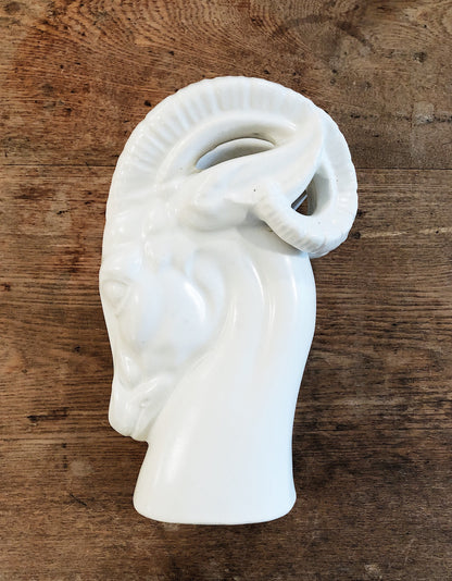 Vintage Ceramic Aires Ram Bust