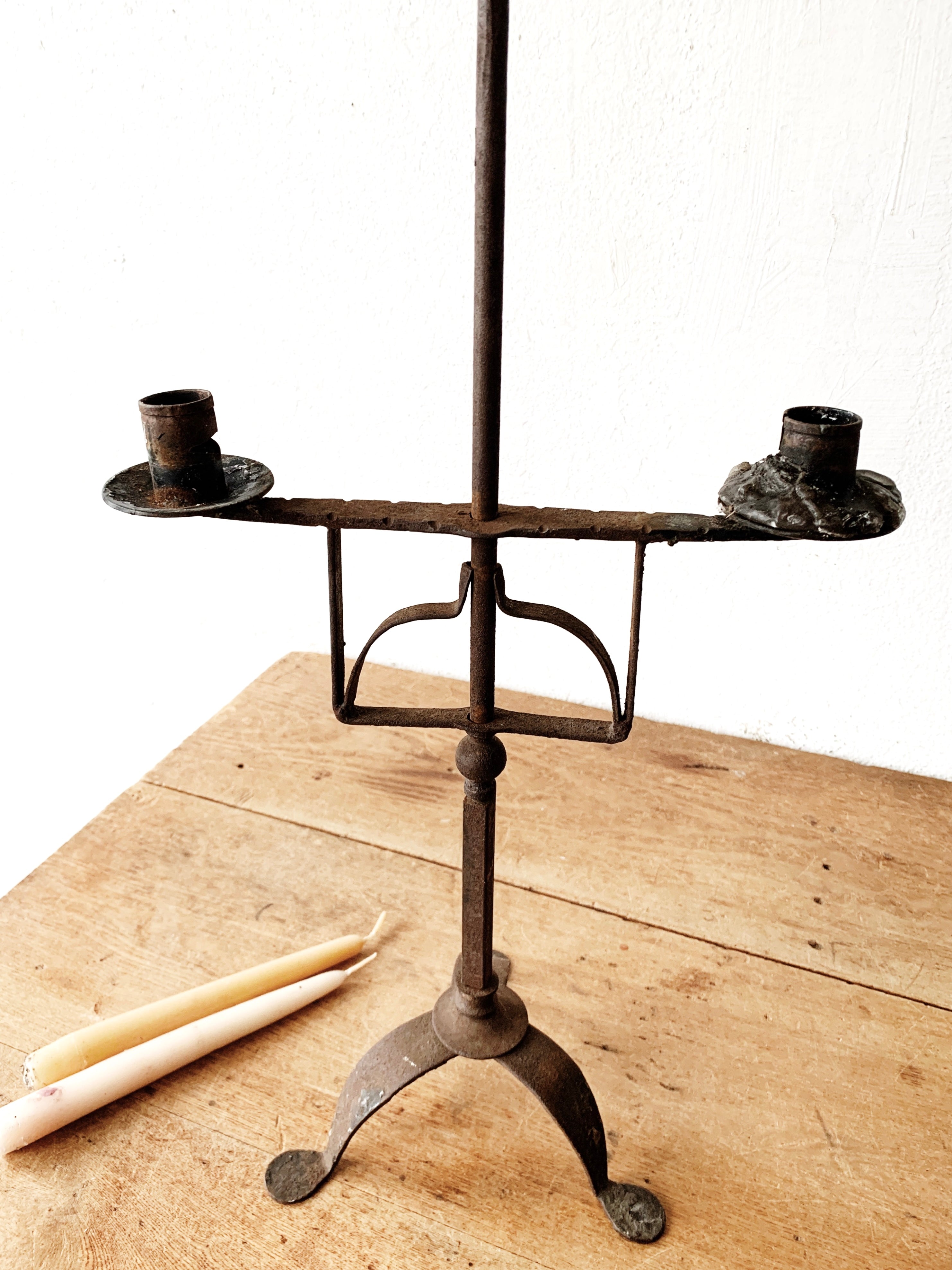 Antique Iron Candelabra - Thumbnail 4
