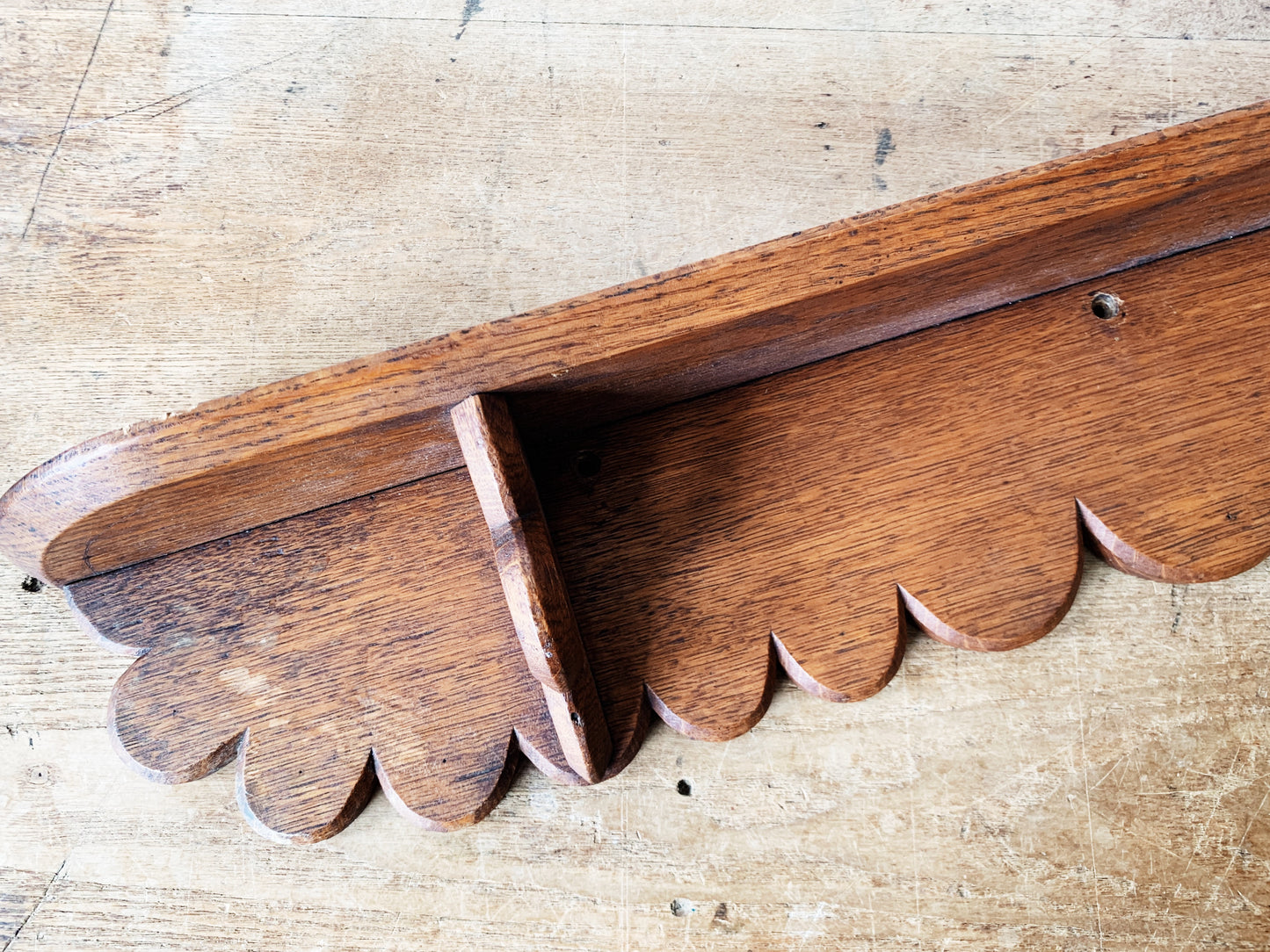 Vintage Handmade Wood Folk Shelf