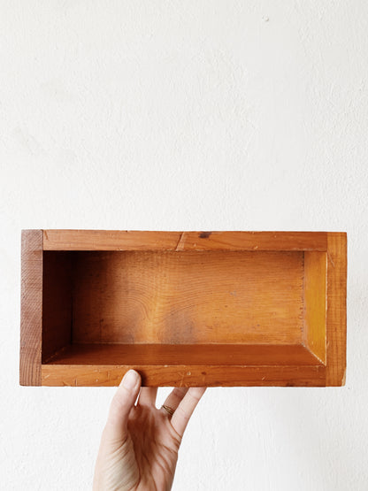 Vintage Wood Cubby Shelf