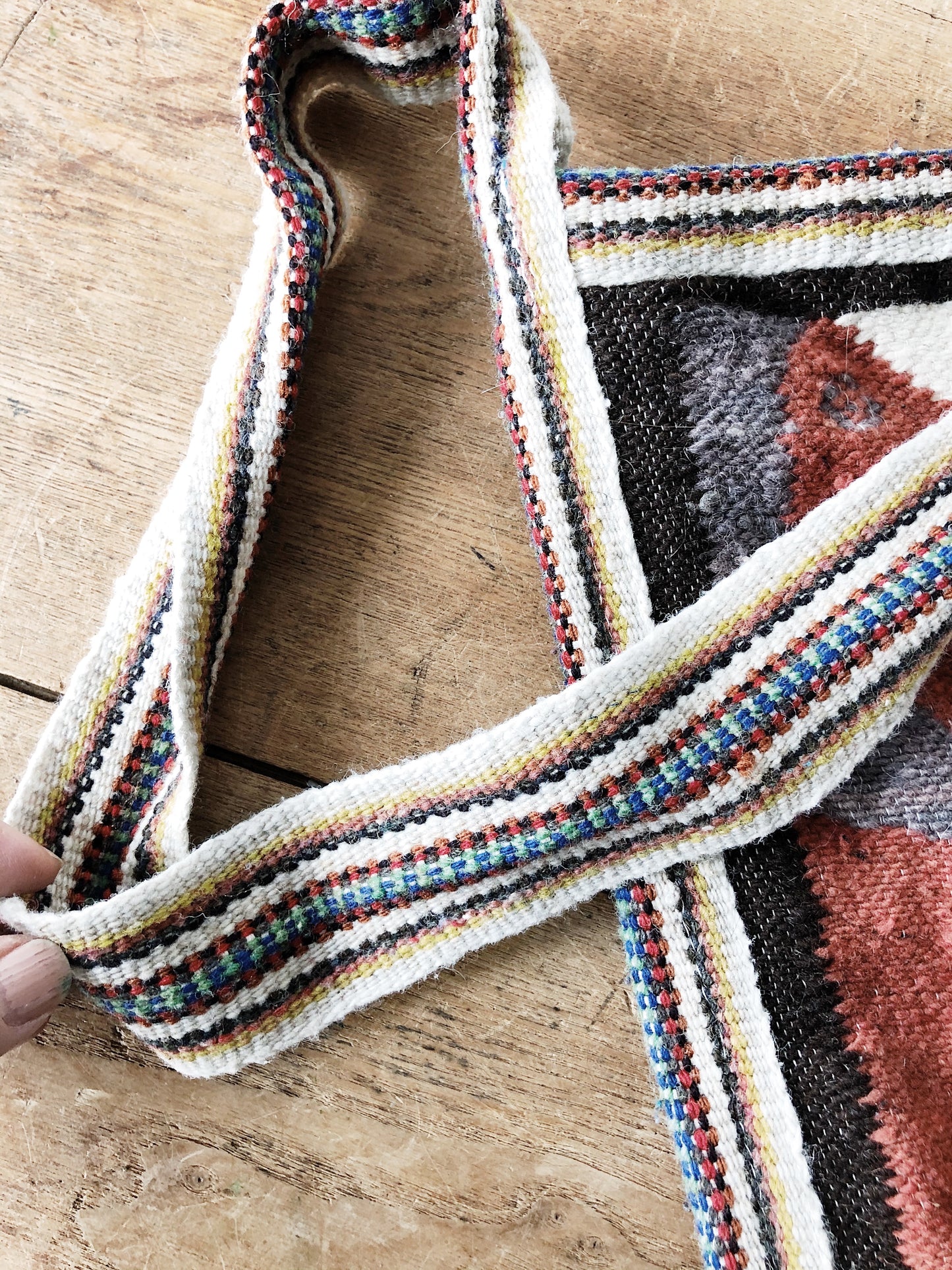 Vintage Peruvian Folk Wool Tote