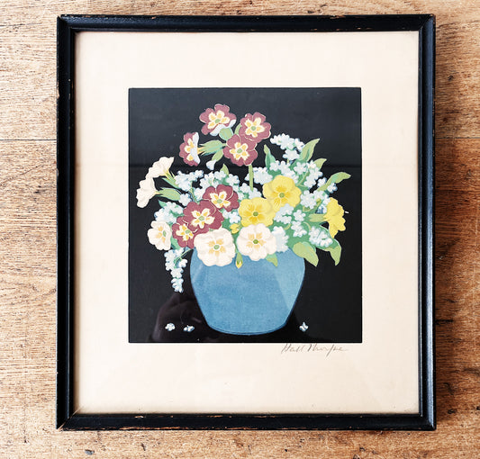 Original 1922 Hall Thorpe Hand Colored Woodcut
