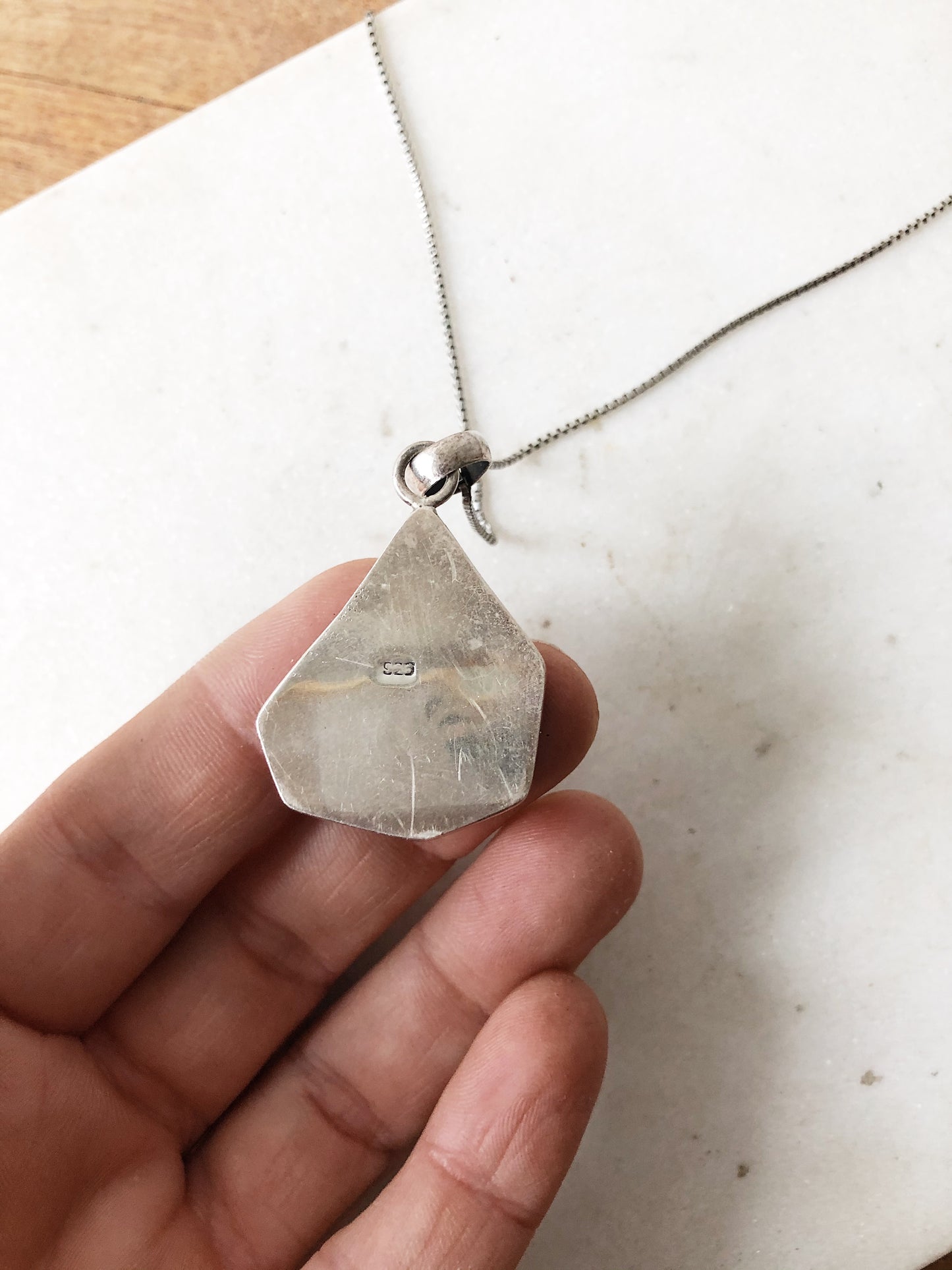 Vintage Modernist Stone Pendant