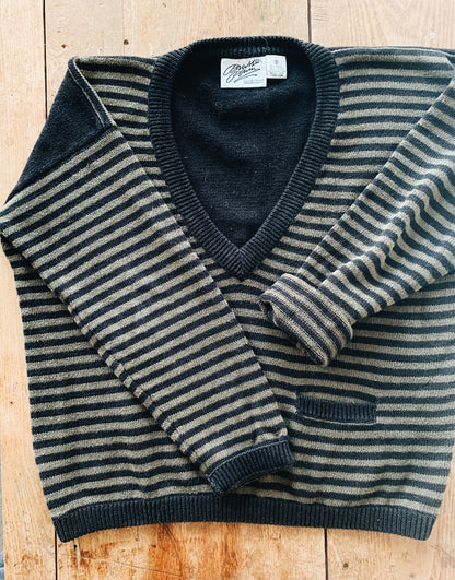 Vintage Cotton Deep V Neck Sweater