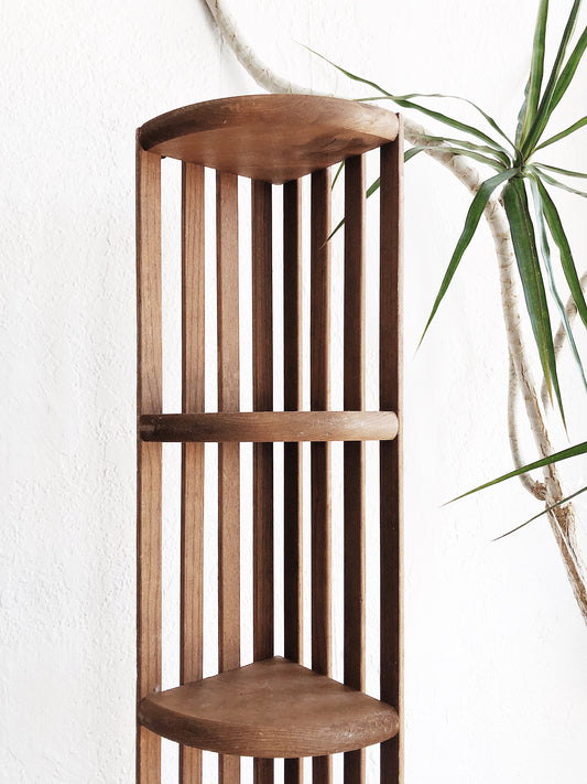 Vintage Slatted Corner Shelf