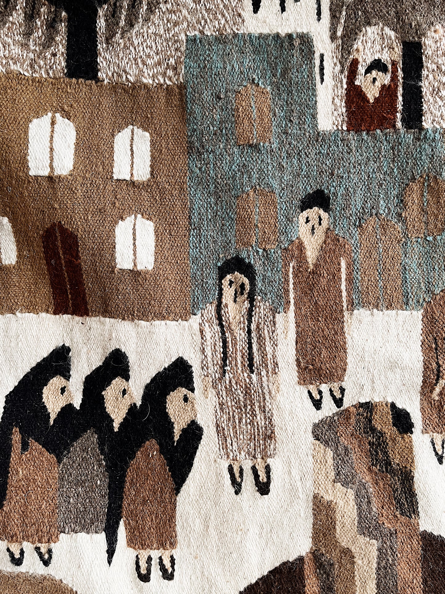 Vintage Figural Wool Rug