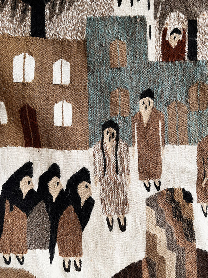 Vintage Figural Wool Rug