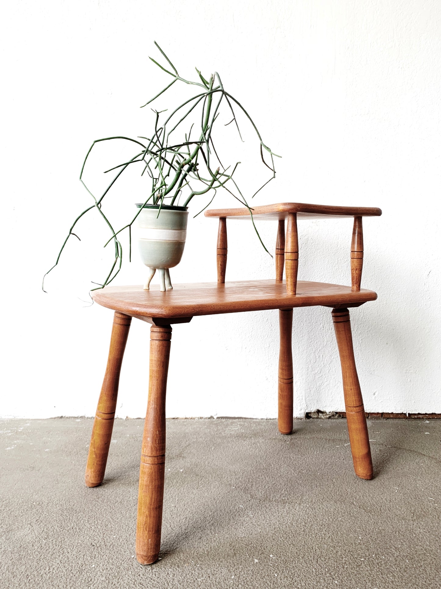 Vintage Tiered Maple End Table