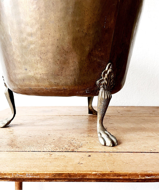 Large Antique Brass Cache Pot