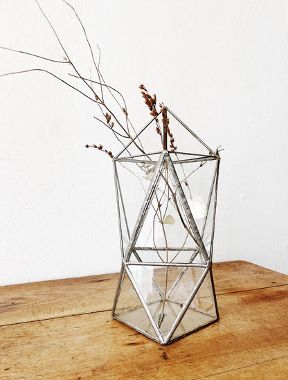 Vintage Leaded Glass Display Case