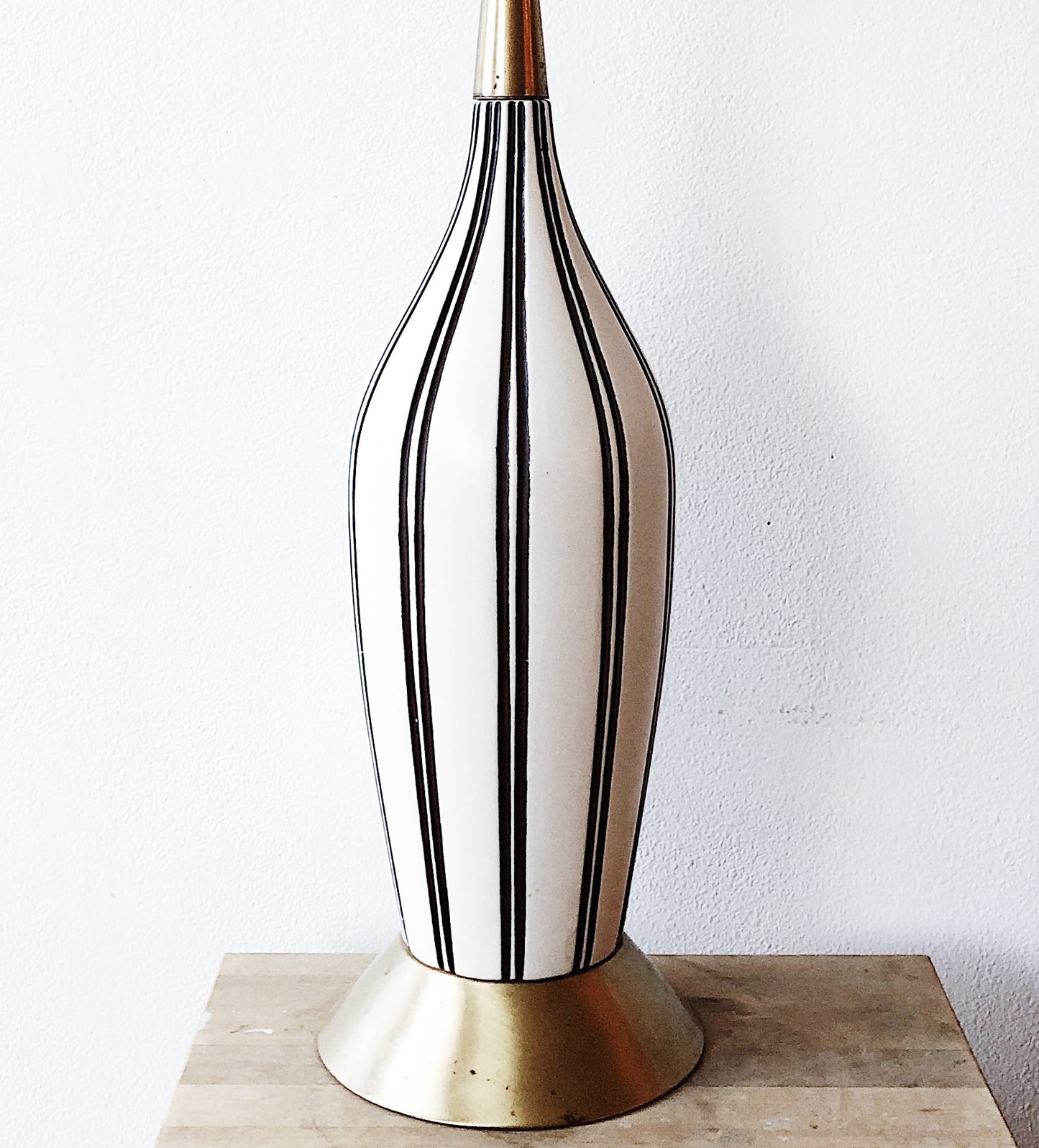 Vintage Mid Century Striped Ceramic Lamp