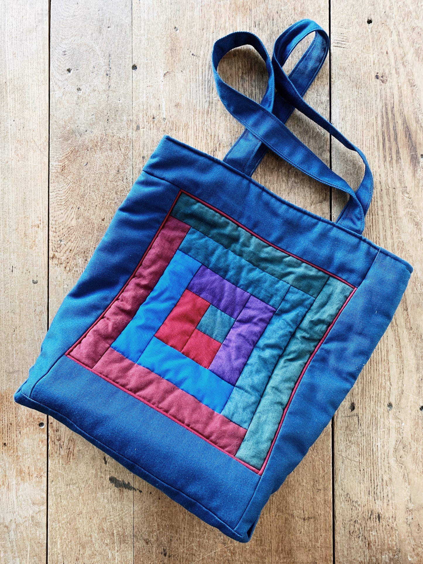 Vintage Handmade Quilted Tote