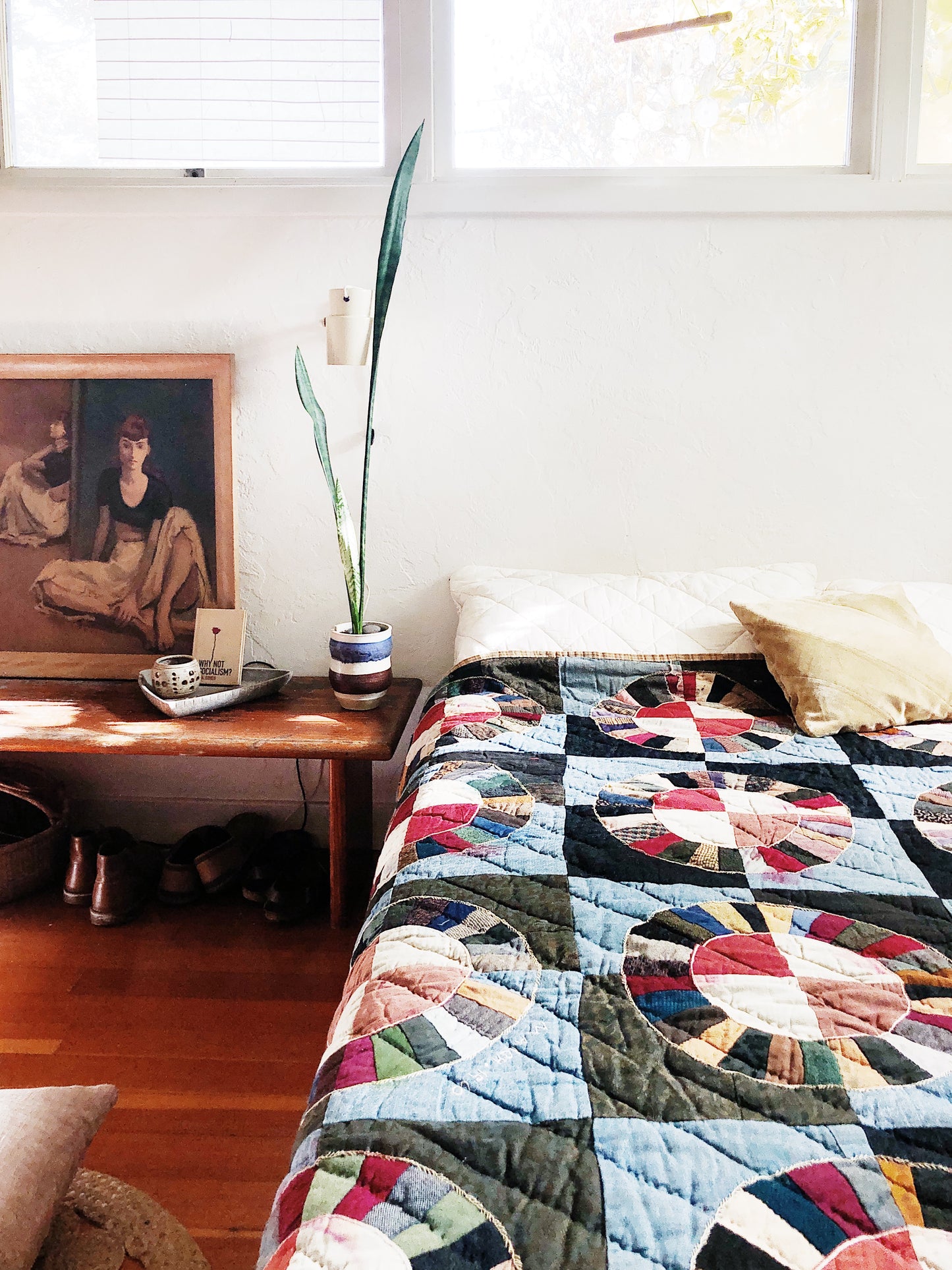 Antique Wagon Wheel Quilt Circa 1900