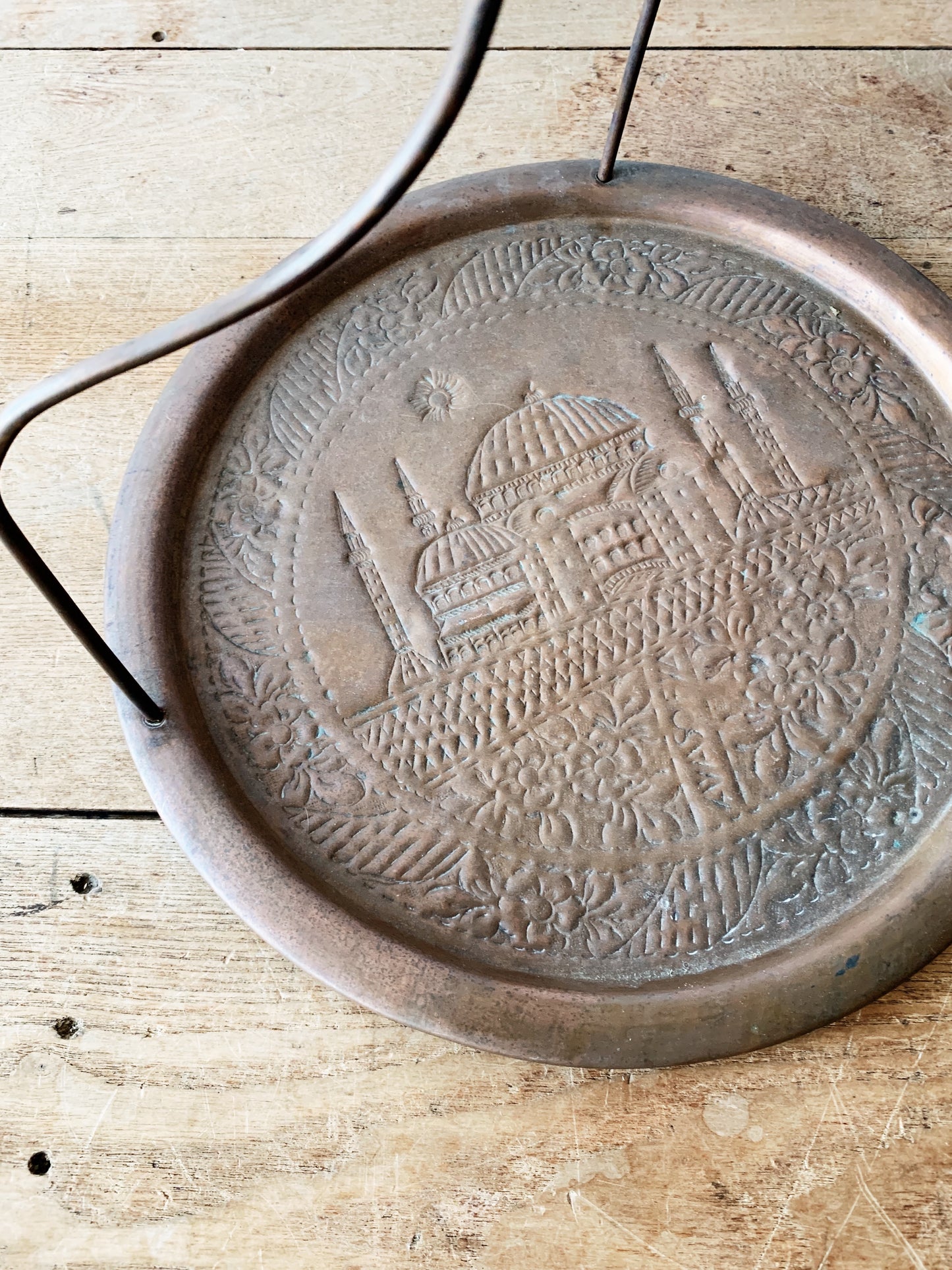 Antique Hanging Copper Tray