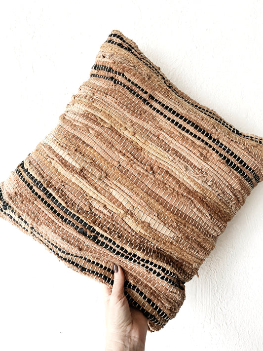 Suede Rag Rug pillow