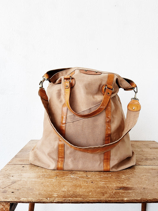 Vintage Canvas Overnight Tote