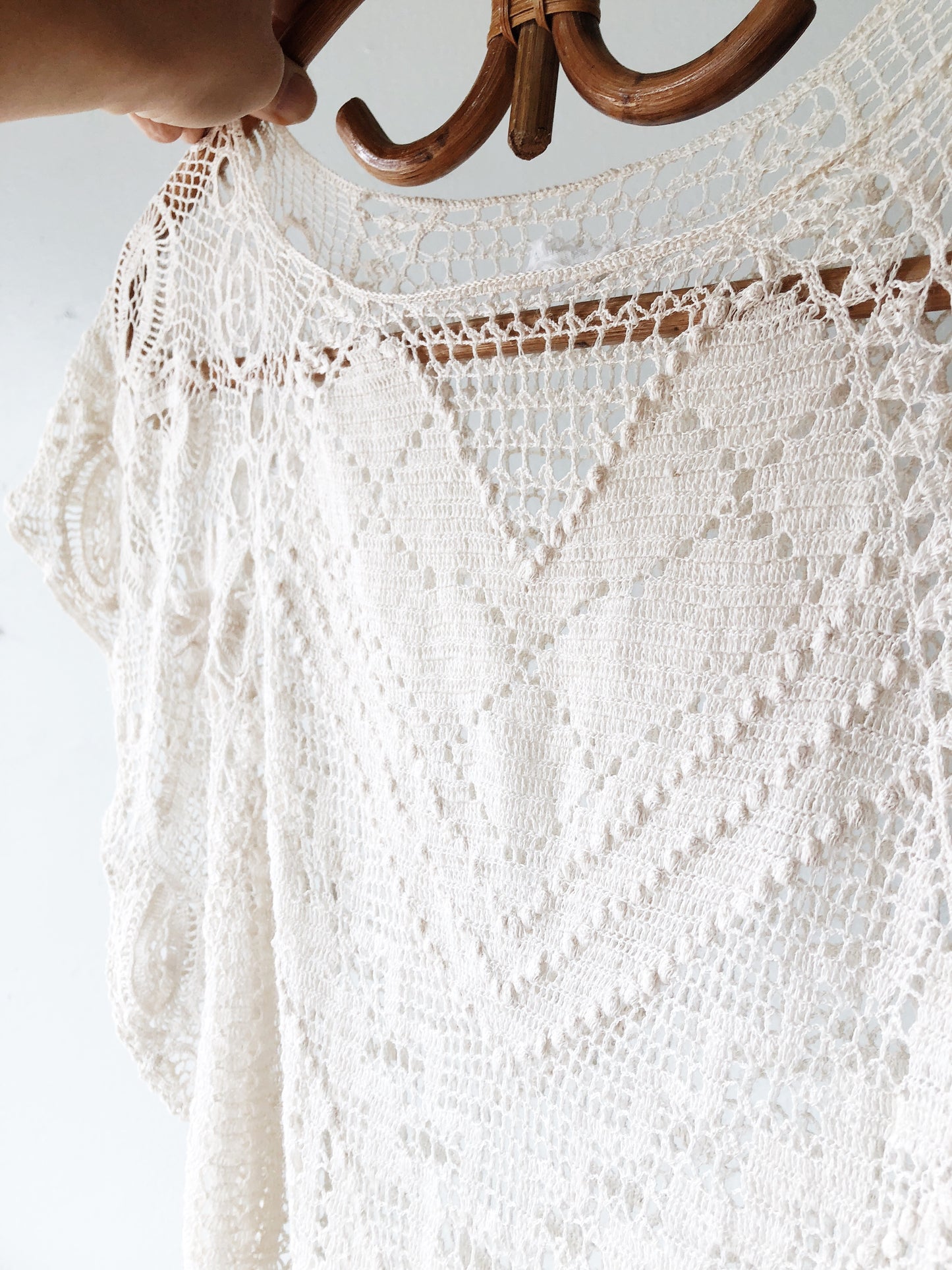 Vintage Tatted Lace 1970s Top
