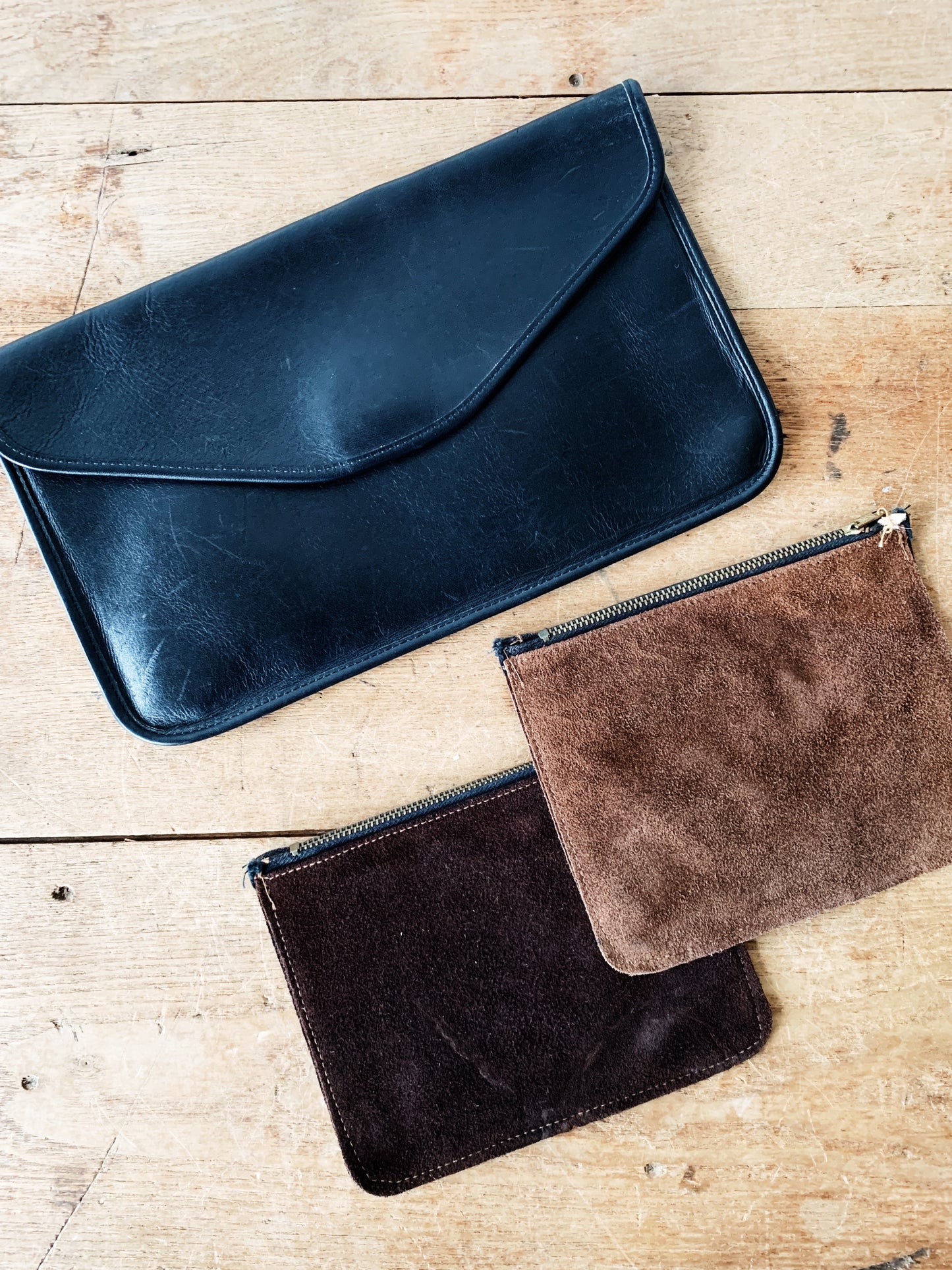 Michael Green Black Leather Clutch