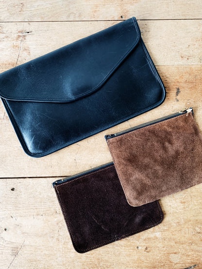 Michael Green Black Leather Clutch