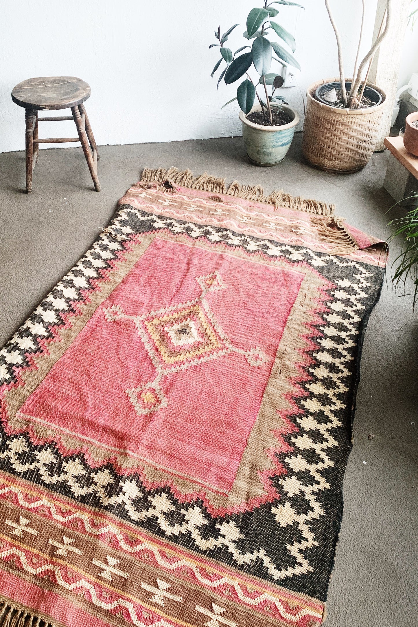 Vintage Wool Dhurrie Rug