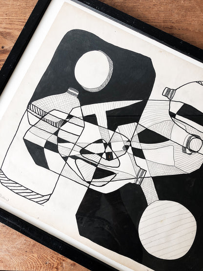 Original 1930s Mixed Media Drawing