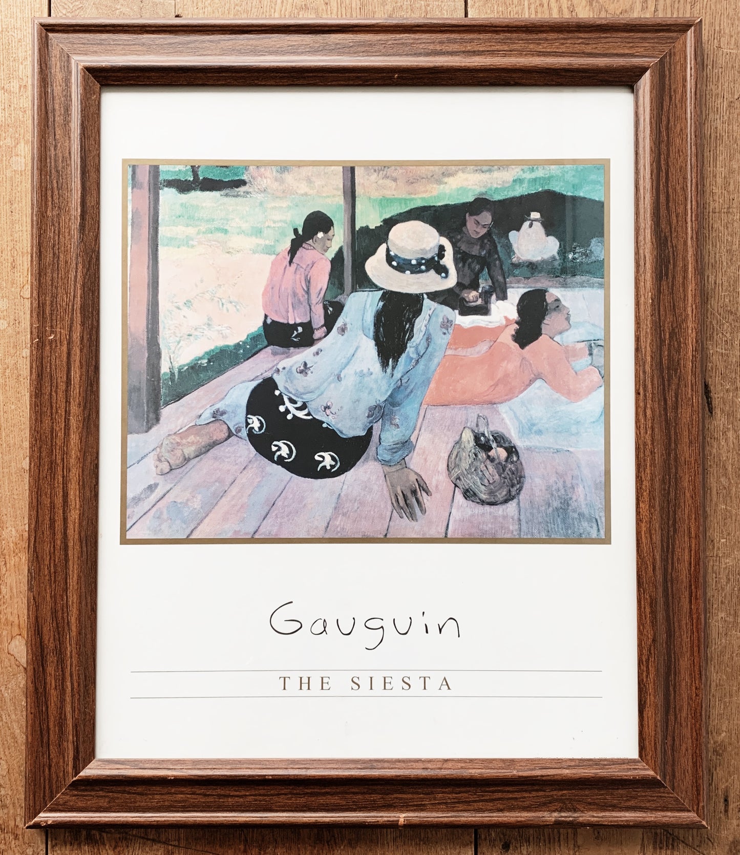 Vintage Framed Gaugin Art Print ‘The Siesta’