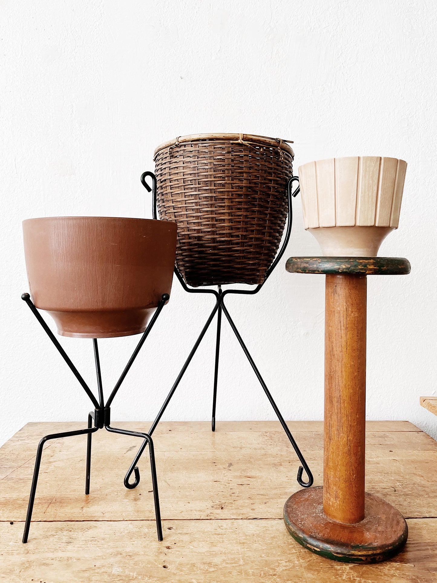 Mid Century Planters with Stand