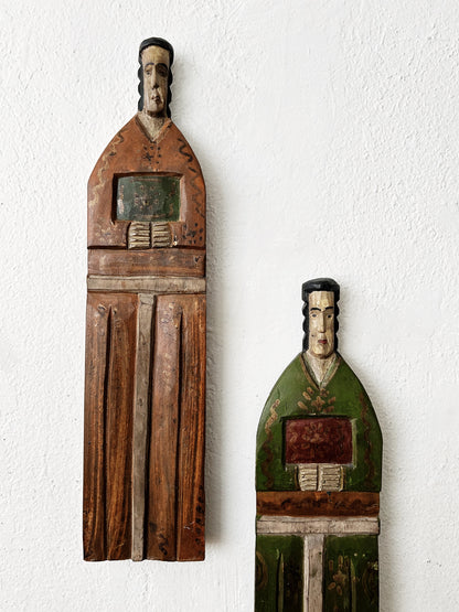 Vintage Hand Painted Wooden Santo Folk Art