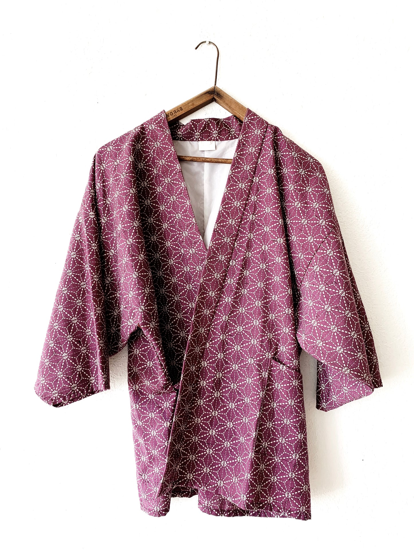 Vintage Star Patterned Short Kimono