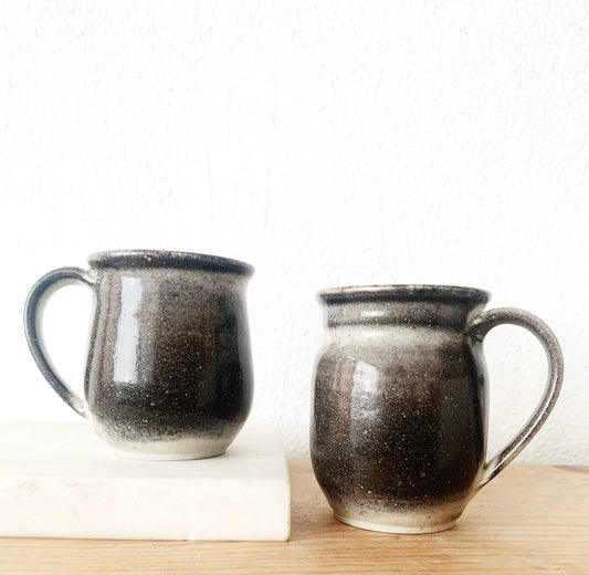 Vintage Handmade Ceramic Mug Pair